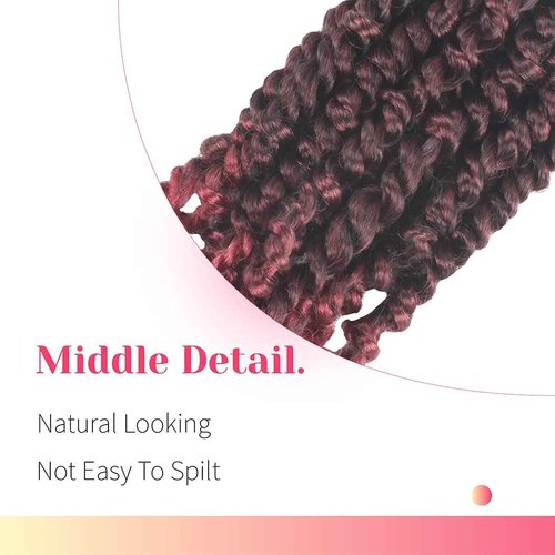 BOHOBABE Long Pre-twisted Passion Twist Crochet Hair 30 Inch Pre-looped Long Crochet Passion Twist Braiding Hair 8 Packs Soft Bohemian Twists (T118)