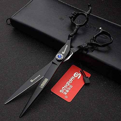 7 Inch sharonds Personalized Hair Scissors 19cm Cool Black Salon Hair Styling Barber Scissors Stainless Steel Barber Tools
