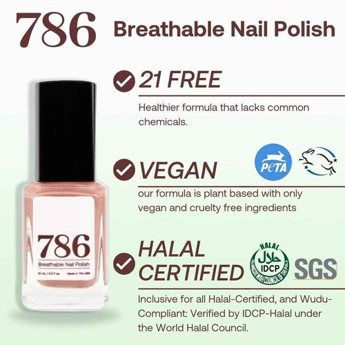 786 Cosmetics 4 Pieces Set: (Coastal Dreams) Breathable, Vegan, Cruelty-Free, Halal, Fast-Drying Nail Polish