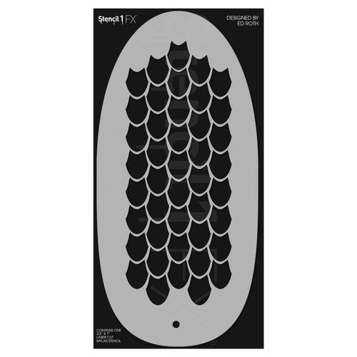 Stencil1FX - Dragon Scales Eye Makeup Stencil for Costumes, Dress Up, Halloween, Cosplay, Arts, Face Painting