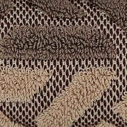 Graccioza Dakar Wash Cloth 12" x 12" - Geometric Sculptured Design in Neutral Earth Tones - Brown, Taupe, and Beige - 100% Cotton Washcloth 650 GSM - Soft Bath and Face Towel - Made in Portugal