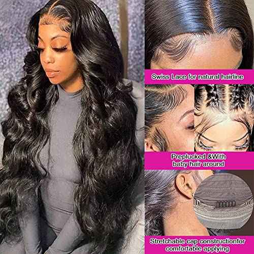 Aicrelery 13x6 Lace Front Wigs Human Hair for Women 13x6 HD Lace Frontal Wigs Human Hair 180 Density Brazilian Virgin Glueless Pre Plucked with Baby Hair Natural Color 18 Inch