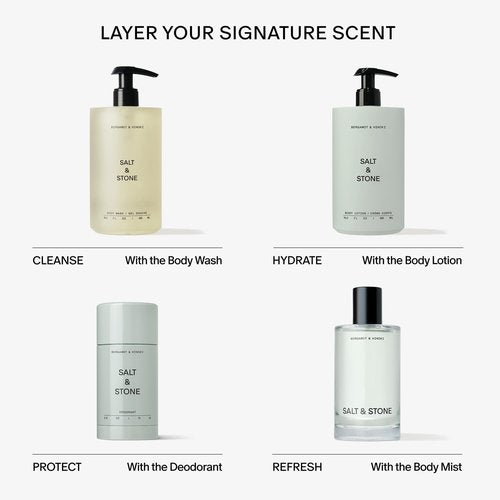 Salt & Stone Body Lotion for Women & Men | Hydrates, Nourishes & Softens Skin | Restores Dry Skin | Fast-Absorbing | Cruelty-Free & Vegan (100 ml) (Bergamot & Hinoki)