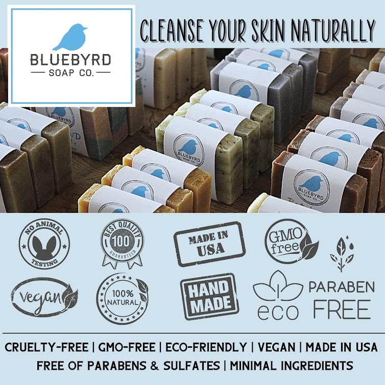 Bluebyrd Soap Co. Citrus Cedar Sage Mens Soap Bar | Natural Organic Mens Bar Soap -USA Handmade Cedar Citrus Manly Scented Bar Soap | Vegan, Free of Chemicals (CEDAR)