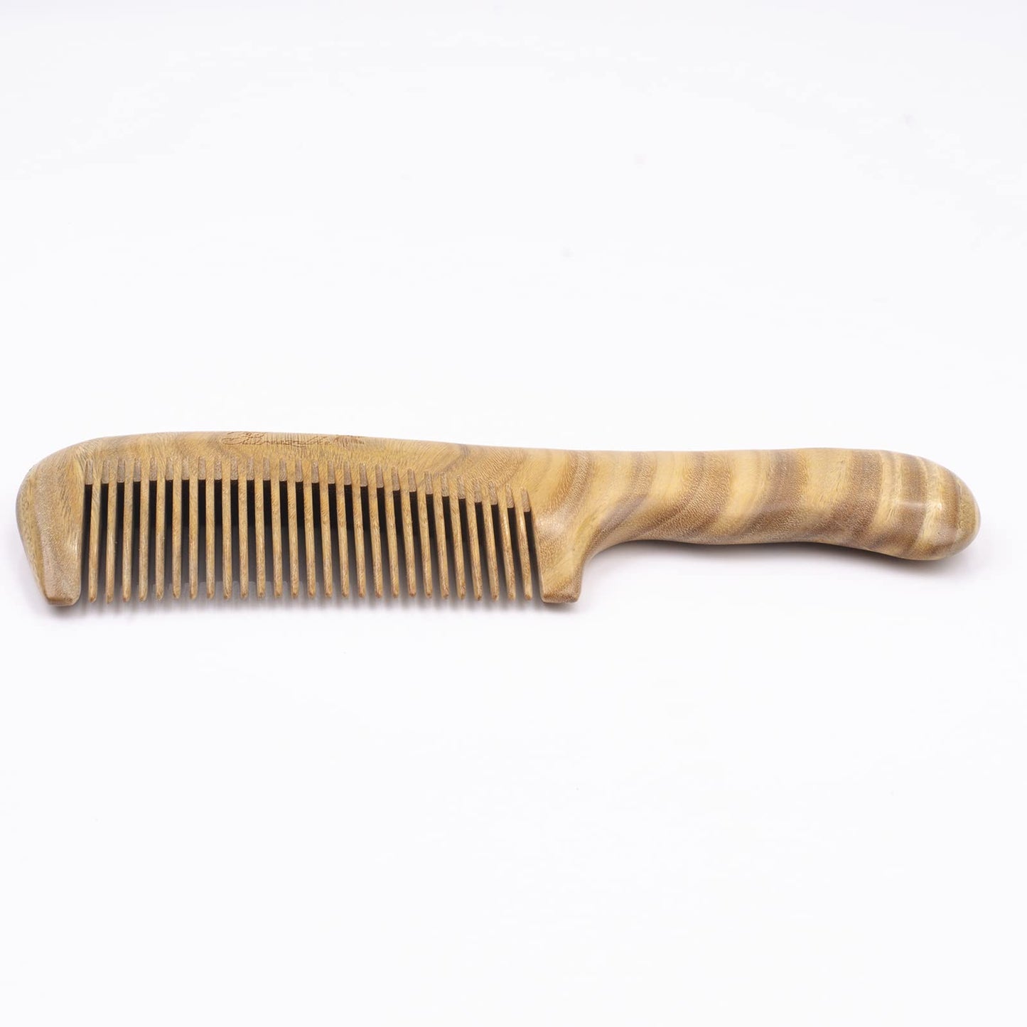 Breezelike No Static One Piece Wavy Handle Sandalwood Fine Tooth Comb