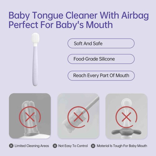 Tongueclear Kids Tongue Scraper, Tongue Cleaner for Infant & Newborn, Baby Oral Cleaner Newborn, Toddler Toothbrush for Tooth Mouth Gum Clean, Infant Toothbrush Oral Cleaning Stick…