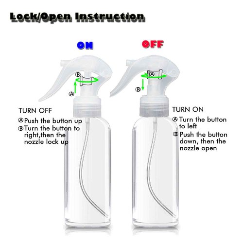 KwoKmarK Small Spray Bottles, Hair Spray Bottle 3.5oz/100ml Clear Plastic Fine Mist Travel Size Mini Empty Bottle Set Refillable Reusable Liquid Container for Essential Oils Water Squirt (2 Pack)
