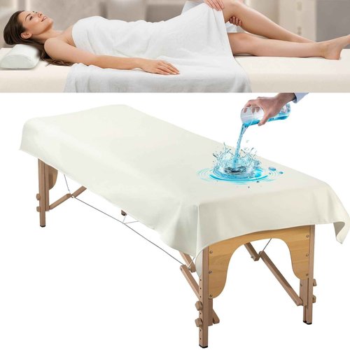 Massage Table Cover for Esthetician Beds, Reusable PU Leather Lash Bed Cover Well Protected Massage Bed in Therapy Facial Spa Tattoo Beauty Salon, Waterproof Wax Sheet Easy to Wipe Oil Stains