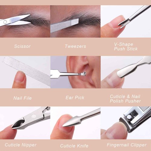 FAMILIFE Manicure Set Professional Manicure Kit 11 in 1 Gift Set for Women and Men Nail Kit and Nail Clippers 13PCS Nail Kit Nail Cutter Men Grooming Kit Pedicure Set Professional Manicure Set Steel