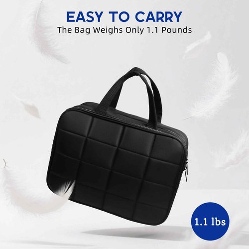 CONBOLA Travel Toiletry Bag Hanging Toiletry Makeup Bag with Jewelry Pockets, Cosmetic Storage Pouch,Jewelry Organizer for Rings Bracelets, Necklaces，Necklace Vacation and Travel Essentials.(Black)