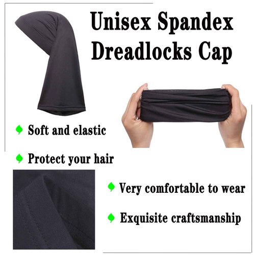 Leeven 2 Pieces Shower Cap for Women Dreadlock Cap Wide Elastic Black, Red