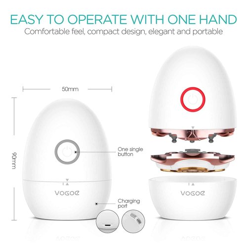 VOGOE Electric Shaver for Women 3D Floating Blade Rotary Razor Hair Remover for Arms, Legs and Underarms Rechargeable Portable and Safe Wet and Dry Use ES300