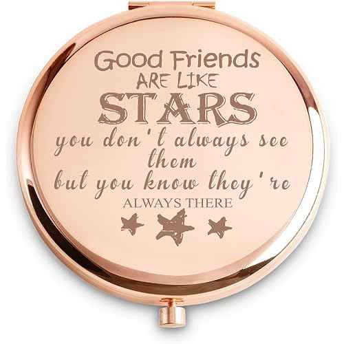 Friendship Gifts for Women Girls, Personalized Gifts for Friends Female Bestie BFF, Custom Compact Mirror for Christmas, Stocking Stuffers, Secret Santa, Birthday