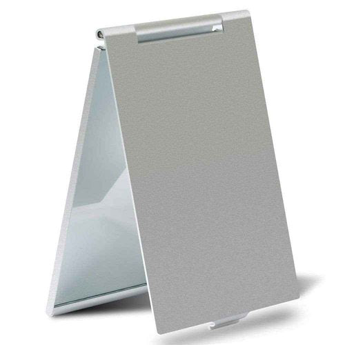 G2PLUS Portable Folding Vanity Mirror, Ultra-Slim Aluminum Shell Travel Mirror, 4x3 Inch Small Mirror for Travel, Bathroom, Makeup, Beauty, Grooming