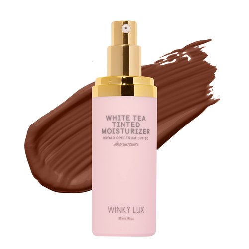 Winky Lux White Tea Tinted Moisturizer SPF 30 - Buildable Coverage with Facial SPF, Lightweight Sunscreen for Face, Naturally Radiant Finish, Long Lasting Coverage with Vitamin E, Deep Plus