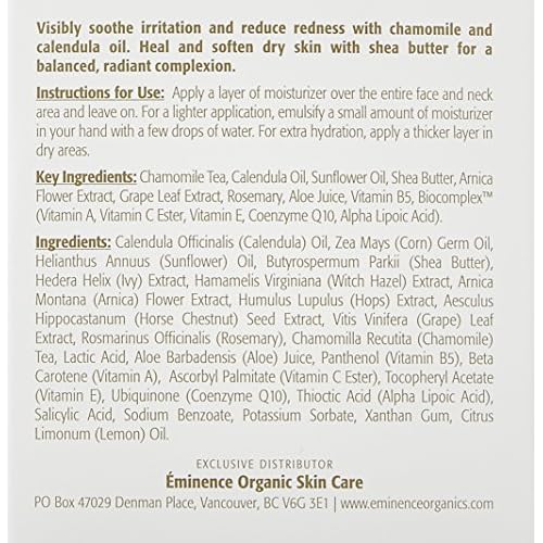 Eminence Organic Skincare Calm Skin Moisturizer for Sensitive Skin, Chamomile, 2 Fluid Ounce (2252/Em)
