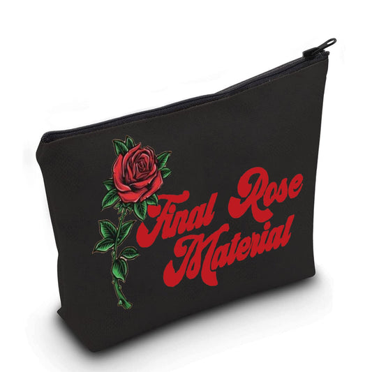 LEVLO Bachelor Fans Cosmetic Make Up Bag Bachelor TV Show Inspired Gift Final Rose Materia Bachelor Makeup Zipper Pouch Bag (Final Rose Black)