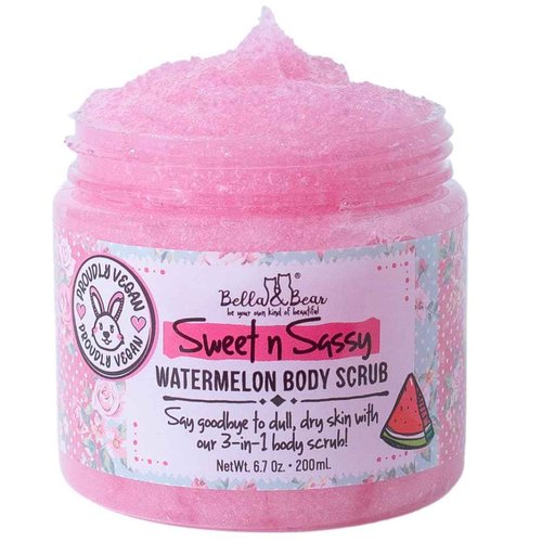 Bella & Bear Sweet 'n; Sassy MIdi Bath & Body Gift Set with Foaming Shower Gel & Bubble Bath, Body Scrub & Lip Scrub and Lip Butter. Great Gifts for Women Birthdays, Girlfriends, Bridesmaids
