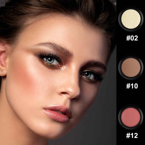 PHOERA Foundation,PHOERA Concealer,PHOERA Makeup Foundation Full Coverage, 3 Pcs Cream Contour Stick Makeup Kit, Shades with Highlighter Stick, Blush Stick and Bronzer Contour Stick