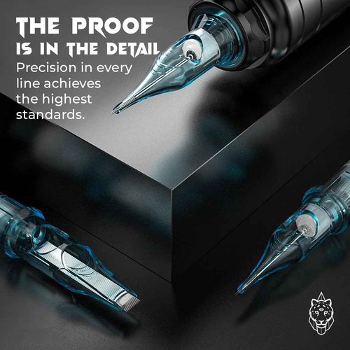 20pcs Tattoo Cartridge Needles- Tattoo Needles Cartridges Sterilized with Membrane Mixed Sizes-Upgraded 2.0 Casing Design- Durable Tattoo Needles for Tattooing - Round Liner (1214RL)