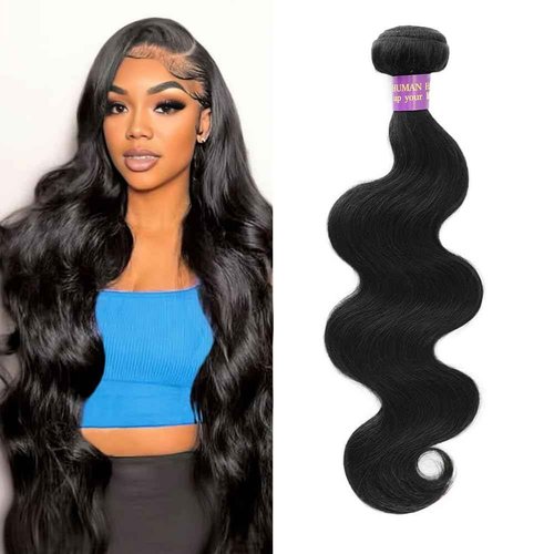 14A Human Hair Bundles 22 Inch Body Wave Bundles Human Hair 100% Unprocessed Brazilian Virgin Hair Body Wave 1 Bundle Human Hair Extensions for Women Natural Color Quick Weave
