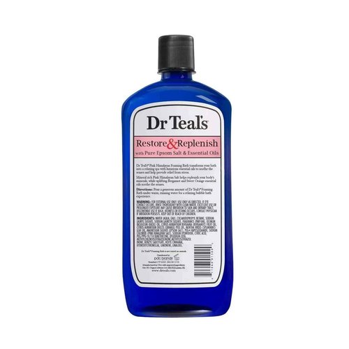 Dr Teals Pink Himalayan Bath Variety Gift Set (2 Pack, 82oz Total) - 34oz Foaming Bath, 48oz Bath Soak - Restore & Replenish Formula - Essential Oils Blended with Pure Epsom Salt - Ease Aches & Stress