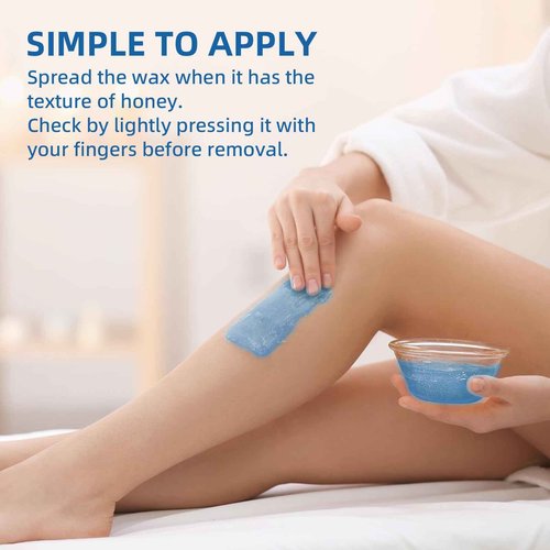 Hard Wax Beads for Coarse Hair, Sensitive Skin, Body, Facial, Brazilian Bikini, Legs, 2.2 lb Wax Kit with 60g Care Cream & 24 Applicator Sticks for At Home Hair Removal