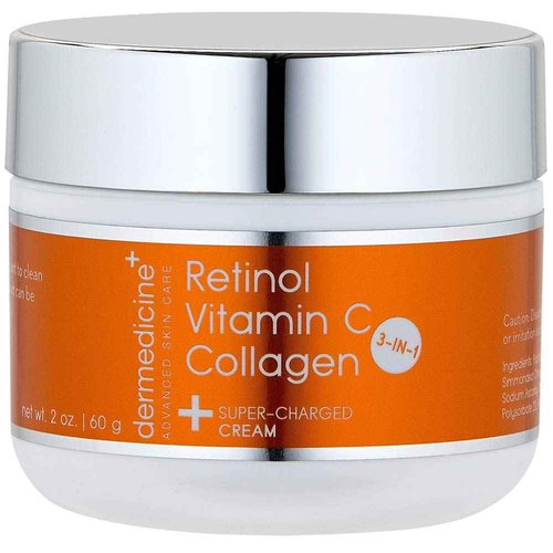 Vitamin C + Retinol + Collagen | Super Charged Anti-Aging Cream for Face | Pharmaceutical Grade Quality | Helps Smooth & Plump Fine Lines & Wrinkles & Brightens for Younger Skin (2 oz)