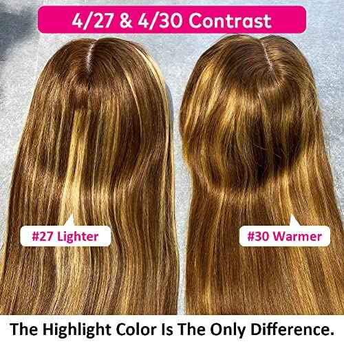 Flady Highlight Ombre Lace Front Wig Human Hair Pre Plucked 4/30 Colored Honey Blonde HD Lace Frontal Wigs For Women180 Density Straight Glueless Wigs Human Hair