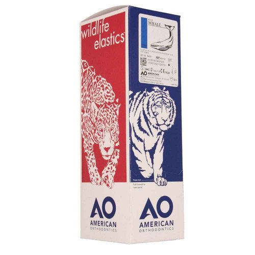 American Orthodontics Elastics Wildlife Blue Whale | Maximum, 14 Oz, 5/16" Size, 50 Packs Per Box, 2,500 Total | Made in The USA | Exacting Dimensions, Precision Cutting, Top Quality Latex Tubing