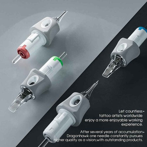 Dragonhawk Tattoo Needles Cartridges 1003RL 50 Count Glide Extra Smooth Designed for a Close Smooth Hit Round Liner