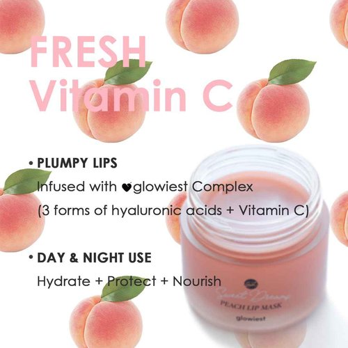 glowiest Sweet Dreams Overnight Lip Mask- Nourishing, Plumping and Hydrating Lip Balm | glowiest Sweet Dreams Lip Sleeping Mask | Hyaluronic Acids+Vitamin C+Shea Butter+Antioxidants l Peach