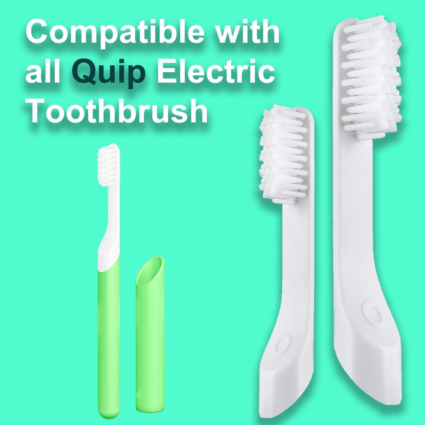 4-Pack White Electric Toothbursh Replacement Head Compatible with Quip Electric Toothbrush Refill Brush Head Soft