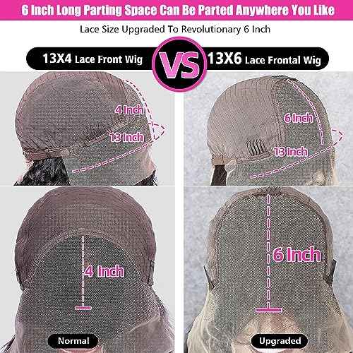 13x6 HD Lace Front Wigs Human Hair Deep Wave Human Hair Wigs for Women Pre Plucked 180% Density Deep Curly Lace Frontal Wig 26 Inch Glueless Deep Wave Human Hair Lace Front Wigs