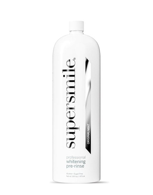 Supersmile Whitening Pre-Rinse - Clinically Formulated Pre-Brush Dental Mouthwash, Cleans and Whitens Teeth in Hard-to-Reach Places - Fresh Breath - Anti-Germicidal - Alcohol-Free (16 Fl Oz)