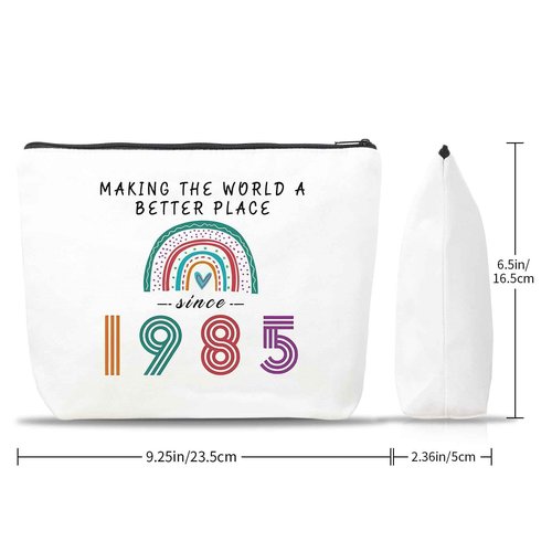 MSQ 40th Birthday Gifts for Women Makeup Bags, Sweet 40th Gifts Friendship Gift Ideas for Her Women Teens Sister Funny Cosmetic Bag Travel Toiletries Bags Since 1985 Bday Gift from Mom
