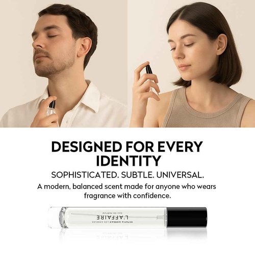 OCTAVIA MORGAN L’AFFAIRE Eau de Parfum - Floral Sweet Fragrance with Jasmine, Saffron, Amberwood & Vegan Ambergris - Travel Size Clean, Vegan & Long-Lasting Spray Perfume for Women & Men - 10ML