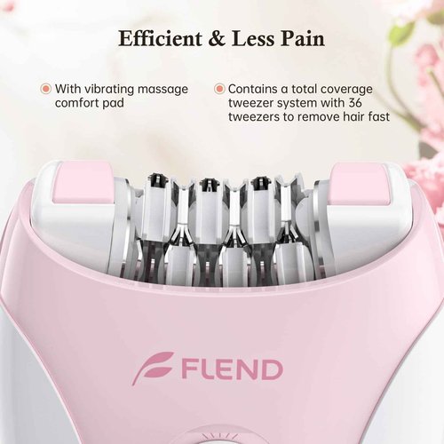 Epilator, Epilators Hair Removal for Women - 2-Speed Epilator with Massage Pad, Rechargeable LED Hair Removal Device for Face/Bikini/Arms/Legs/