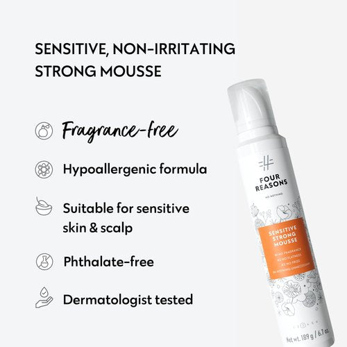 No nothing Very Sensitive Strong Hair Mousse - Volumizing, Hypoallergenic, Fragrance, Paraben & Alcohol Free, Unscented, Gluten & Soy Free - 6.8 oz (New Packaging)