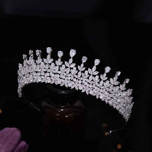 Jorsnovs Fashion CZ Bride Hair Accessories for Wedding Cubic Zirconia Tiaras Quinceanera Crowns Coronas Bridal Headband