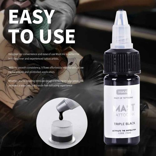 Mast Tattoo Pro Cartridges Needles Mixed Sizes 50Pcs Tattoo Ink Bottle 0.5oz Triple Black