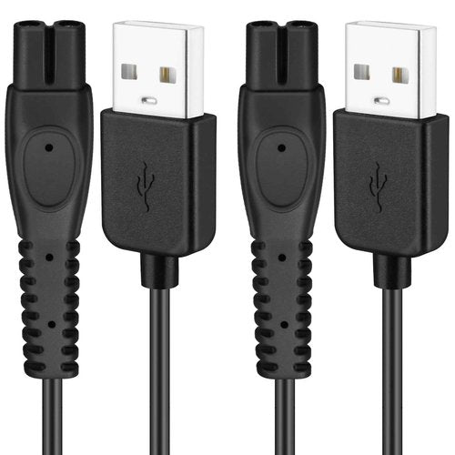 BENACES 3Ft Shaver Charger Cord, 2 Pack 5V Electric Shaver USB Charging Cable, 24AWG Trimmer Razor Power Cord with Fishbone-Reinforced Cable Boot Design, for Philips Norelco Shaver QP2724, QP2834