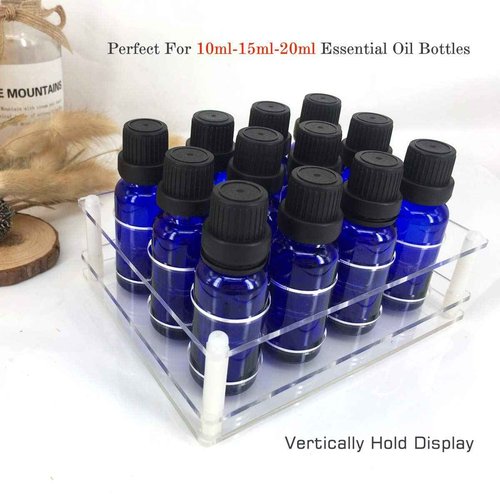 Organizer Essential Oil Bottle Holder, Shelf Storage Rack Display Stand, Perfectly Holds 10ml, 15ml, 20ml Oils