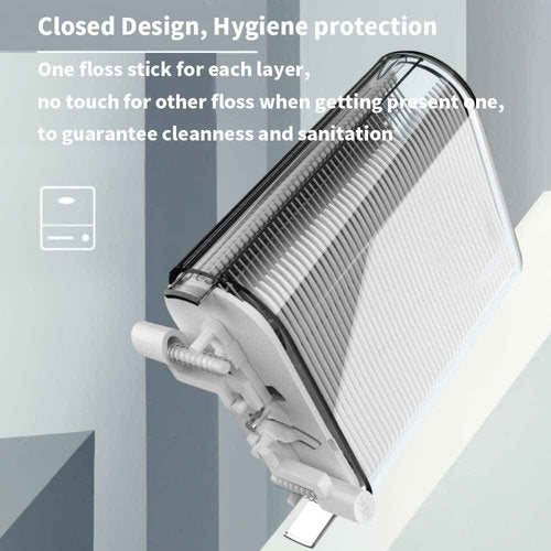 Dental Floss Holder Pop-up Floss Box Automatic Tooth Picks Flossers Dispenser Portable Tooth Picks Flosser Box and Flossers for Adults Floss Pick Holder,with Refill and Travel Case
