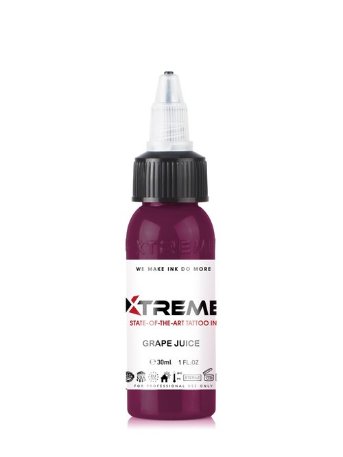 Xtreme Tattoo Ink, Versatile Medium Viscosity for Precision Tattooing, Rich Hue, Quick Healing, Acrylic-Free, Water Based, Highest Safety Standards - Ready-to-Use Tattoo Ink (Grape Juice, 1 oz)