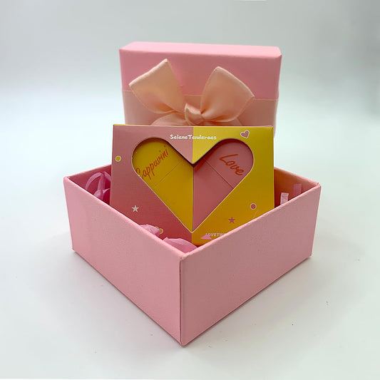 SeleneTenderaes Heart Shaped Dual-use Deformable Lip Balm Stick - Honey, Peach. Repair, Keep Lips Moisturized,pink gift box，Gifts