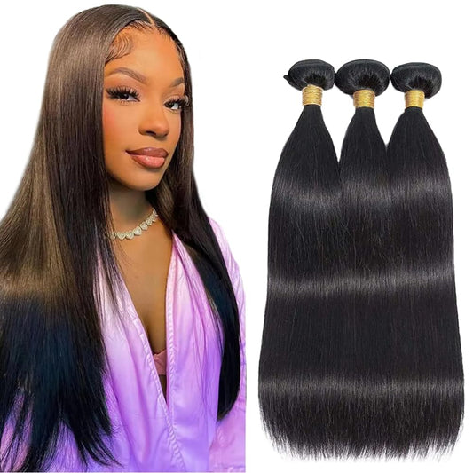 20 20 20 inch Straight Human Hair Bundles Natural Black Color Brazilian Straight Bundles Human Hair Unprocessed Virgin Hair 3 Bundles Straight Hair Bundles