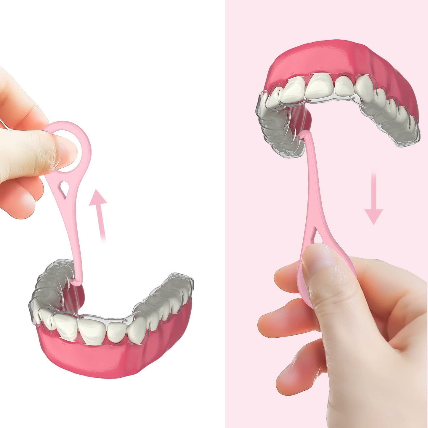 ARGOMAX - Aligner Removal Tool, 5 Invisible Braces Removal Tools, Retainer Remover Tool, Suitable for Removing Braces, Trays, Retainers, Dentures and Aligners(Pink).