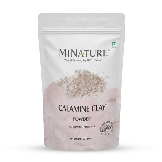 Calamine Clay by mi nature | For Younger looking skin, Detoxifying Skin | 227g(8 oz) (0.5 lb) | Facial Cleansing mask | Use to make Masks, Creams, Scrubs, Bath Bombs, Body Wash and Soaps