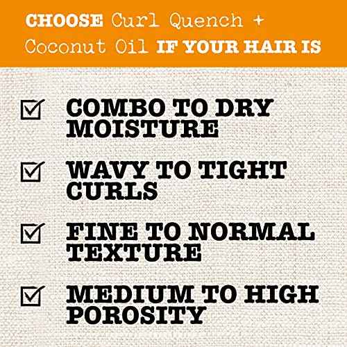 Maui Moisture Curl Quench + Coconut Oil Shampoo + Conditioner to Hydrate and Detangle Tight Curly Hair, Softening Shampoo, Vegan, Silicone & Paraben-Free, 13 Fl Oz (Pack of 2)